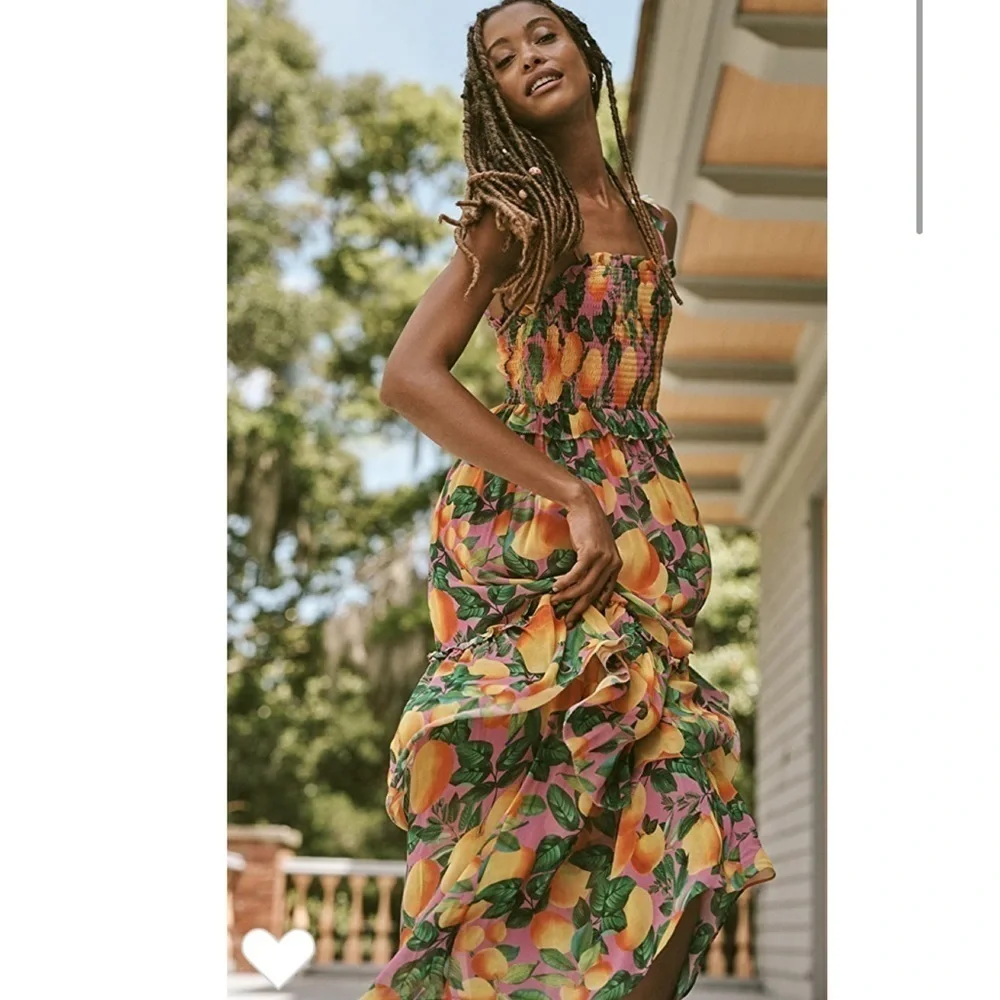 FARM Rio Orange Sunset Maxi Dress NWT! New with tags!! - Picture 3 of 12